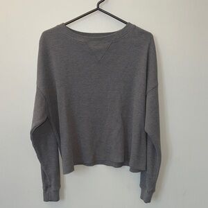 Abercrombie & Fitch Grey Waffle Knit Crewneck Sweater
